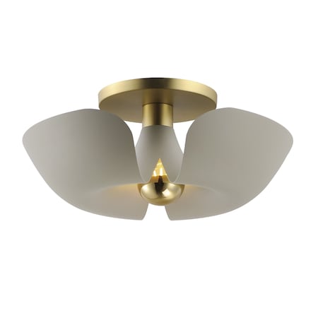 Maxim Lighting Poppy 18'' Flush Mount, Silver Gold/Satin Brass 11399SGSBR